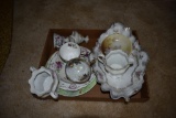 Quantity of Floral glassware, plates, & bowls