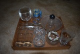 Clear glass to include drinking glasses, croute, etc.
