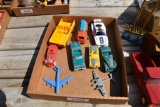Flat of vintage toy cars & airplanes