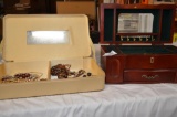 Jewelry box & case with quantity of necklaces