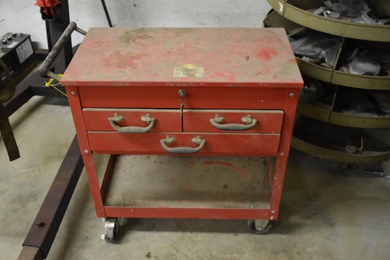 Rolling toolbox w/ flip up lid & drawers