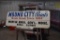 Mounds City Paints embossed metal single sided sign