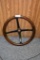 Early walnut wood grain steering wheel
