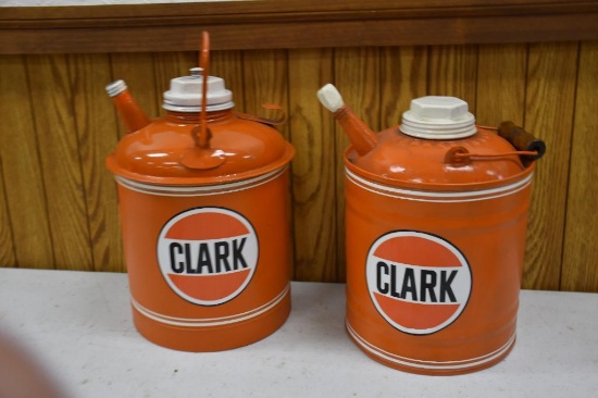 (2) Clark Gasoline (restored) 1 gallon gas cans