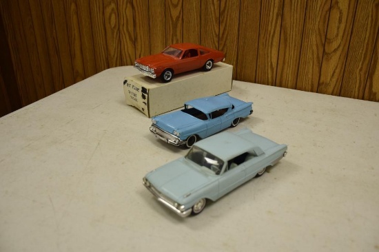 (3) Promo Cars, 61 ford, 1977 Volare, and other (plastic)
