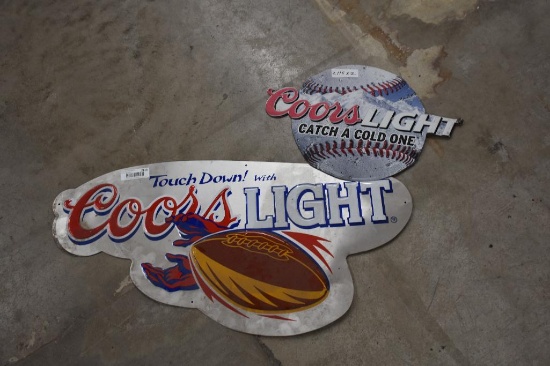 (2) Coors Light tin signs