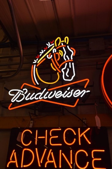 Budweiser Clydesdale light up neon sign
