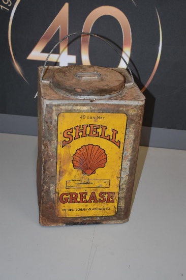 Shell advertising grease can with original handle