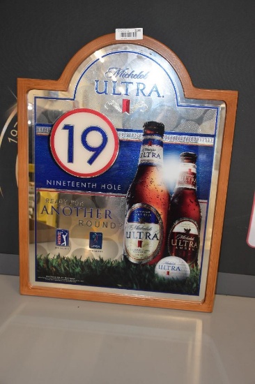 Michelob Ultra (19th Hole) mirrored advertising sign