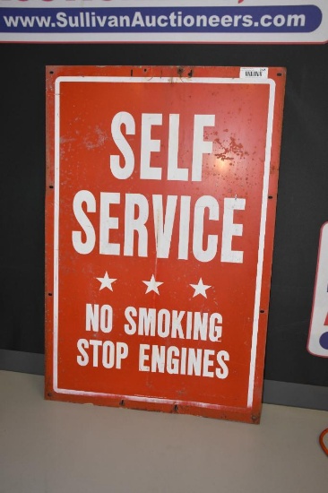 Self Service fuel station single sided metal sign