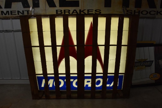 Motorola double sided hanging plastic faced light up sign
