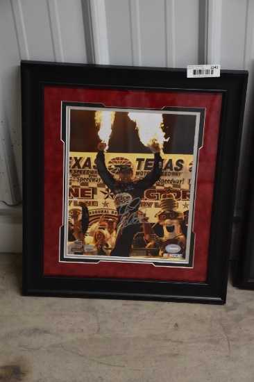 Carl Edwards autographed framed picture