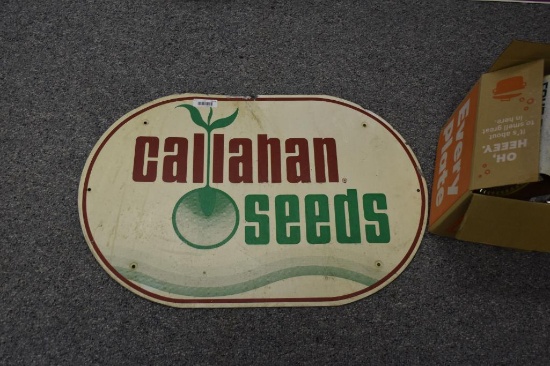 Callahan Seeds single sided metal sign