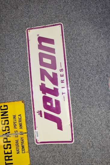 Jetzon Tires single sided metal sign