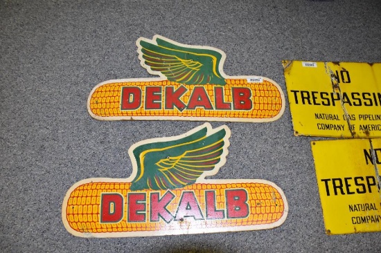 (2) Dekalb Masonite single sided signs