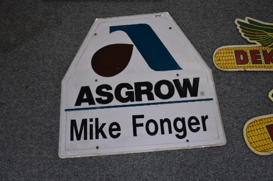 Asgrow seeds single sided metal sign
