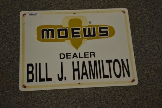 Moews single sided metal sign