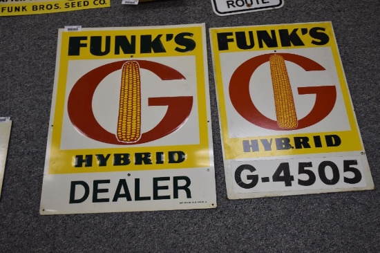 (2) Funks G seed signs (1 is metal the other is Masonite)