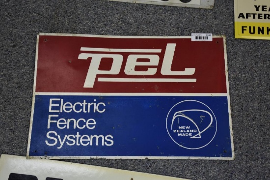 PEL electric fence single sided metal sign
