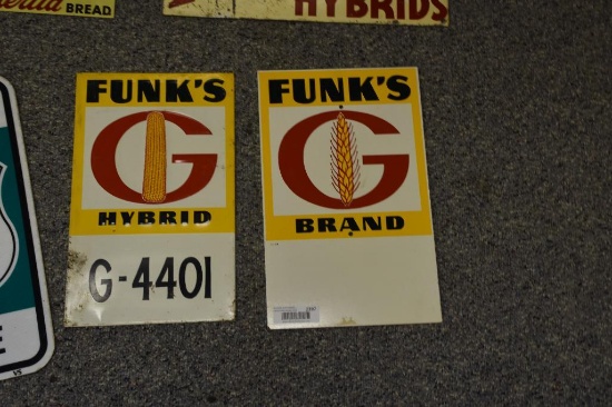 (2) Funks G seed signs (1 is metal the other is Masonite)