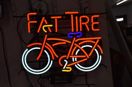 Fat Tire advertising neon light up sign