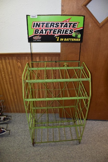 Interstate batteries metal store display battery rack