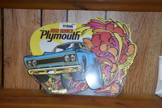 Plymouth Roadrunner single sided reproduction sign