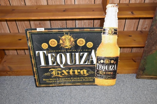 Tequiza Extra single sided metal advertising sign