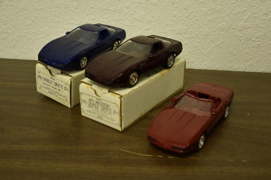 (3) Ertl 1990's Promo car Corvettes