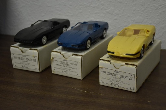 (3) Ertl 1990's Promo car Corvettes