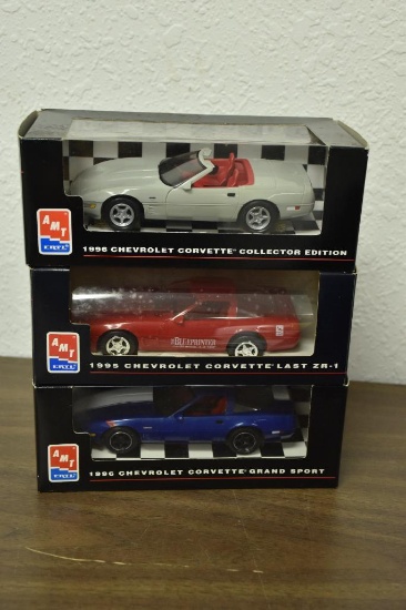 (3) Ertl 1990's Promo car Corvettes