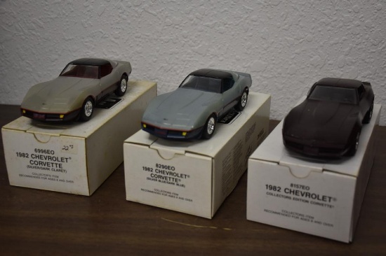 (3) 1982 Ertl Corvette Promo Cars