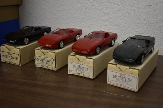 (4) 1989-90 Ertl Corvette promo Cars