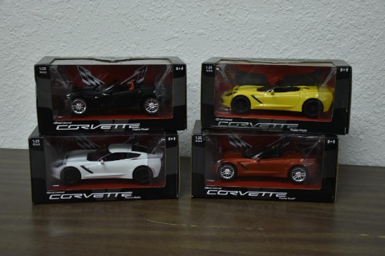 (4) 1/25th scale year 2000's Corvette Promo Cars
