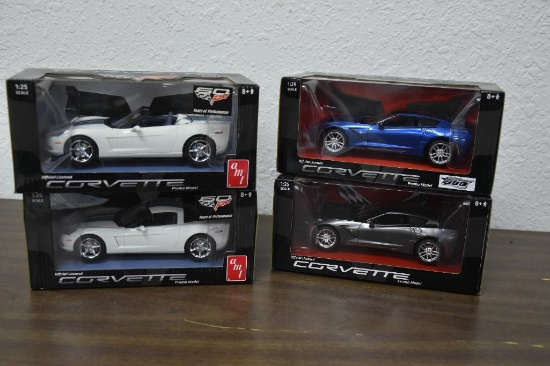 (4) 1/25th scale year 2000's Corvette Promo Cars