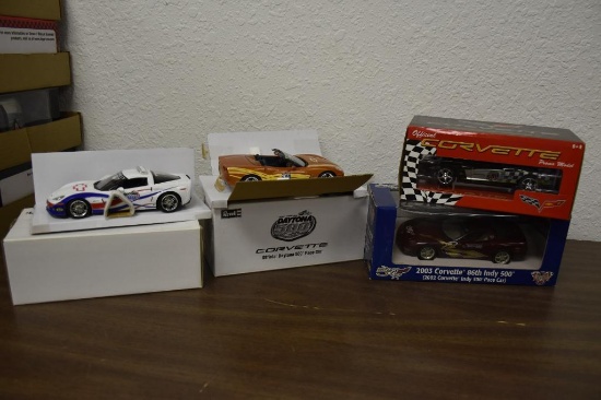 (4) 1/25th scale year 2000's Corvette Promo Cars