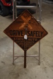 Double sided metal road sign