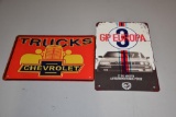 (2) automobile advertising newer signs