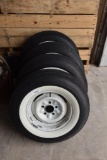 (4) B.F. Goodrich white wall 7.50/14 wheels (Original Factory 1960 Chevy Impala white wall ply