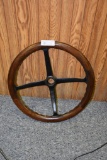 Early walnut wood grain steering wheel
