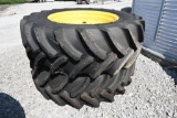 (2) Goodyear 480/70R34 tires of John Deere 12-bolt sprayer wheels
