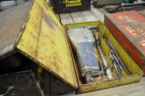 Large heavy duty handle drill with bits