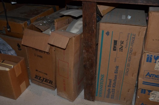 Large quantity of new toilets, seats, kitchen sink, View all photos closely