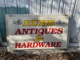 (2) Ruhs Antiques & Hardware Plastic signs & Ruhs Plastic advertising sign