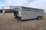 2018 Titan 7'x24' steel livestock trailer