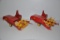 (2) Massey Harris 1/16 scale pull-type harvester toys
