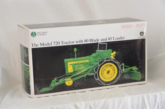 Ertl 1/16 scale Precision John Deere "The Model 720 tractor with 80 blade & 45 loader"