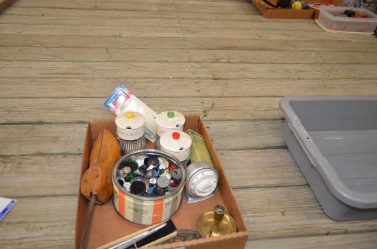 Art Deco condiment set, buttons, etc.