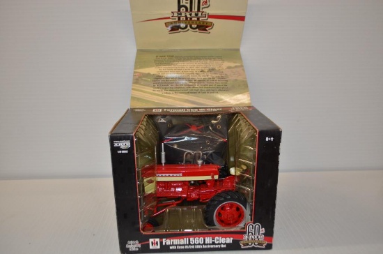 ERTL 1/16 scale Farmall 560 Hi-Clear with Case IH and Ertl 60th Anniversary Hat