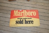 Plastic Vintage Marlboro sign has some cracks